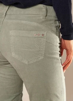 Sud Express Trousers & Jeans|Slim En Velours Cotele Amande Pasha