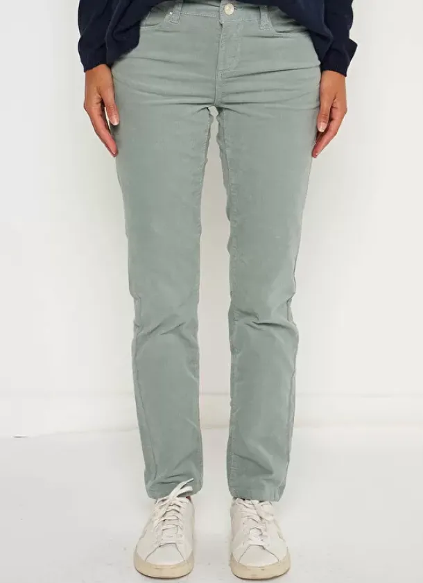 Sud Express Trousers & Jeans|Slim En Velours Cotele Amande Pasha