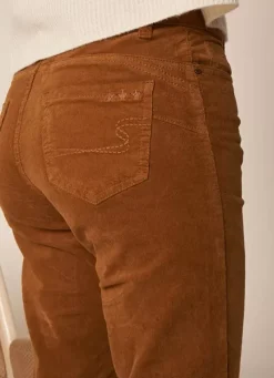 Sud Express Trousers & Jeans|Slim En Velours Cotele Camel Pasha