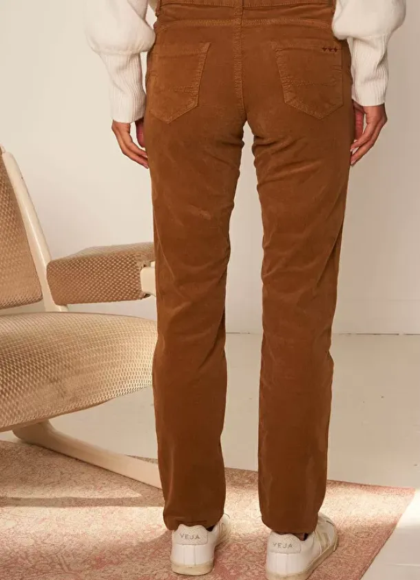 Sud Express Trousers & Jeans|Slim En Velours Cotele Camel Pasha