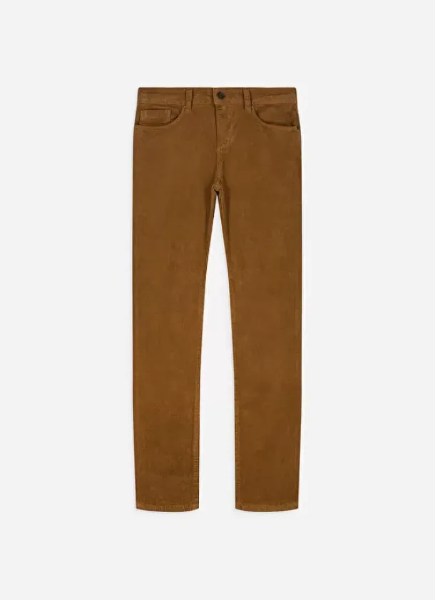 Sud Express Trousers & Jeans|Slim En Velours Cotele Camel Pasha