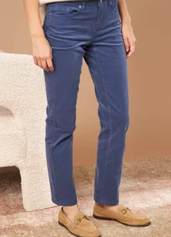 Sud Express Trousers & Jeans|Slim En Velours Cotele Indigo Pasha