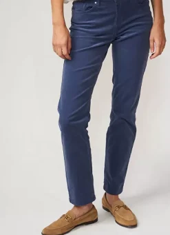 Sud Express Trousers & Jeans|Slim En Velours Cotele Indigo Pasha