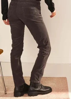 Sud Express Trousers & Jeans|Slim En Velours Cotele Plomb Pasha