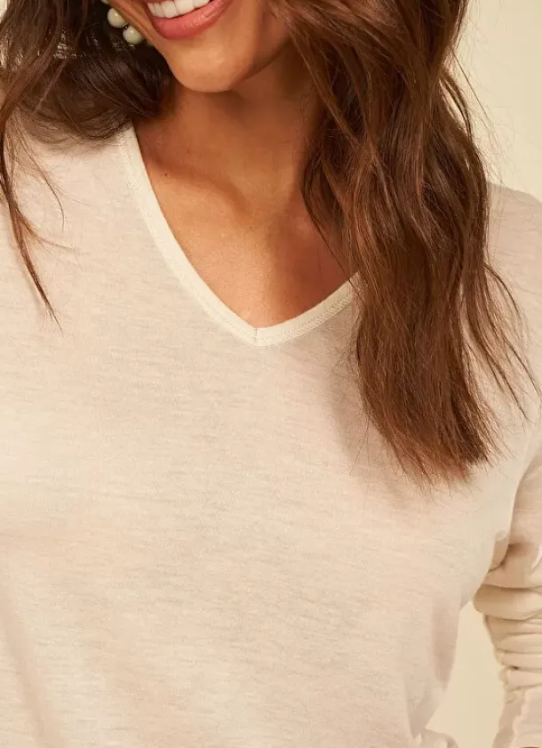 Sud Express T-Shirts|Tee-Shirt Manches Longues Sable Tassina