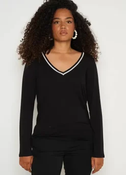 Sud Express T-Shirts|Tee-Shirt Manches Longues Noir Tabilo