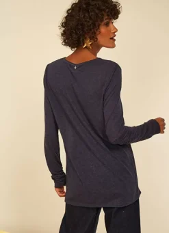 Sud Express T-Shirts|Tee-Shirt Manches Longues Indigo Turiane