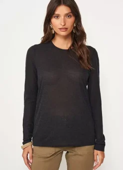 Sud Express T-Shirts|Tee-Shirt Manches Longues Noir Turiane