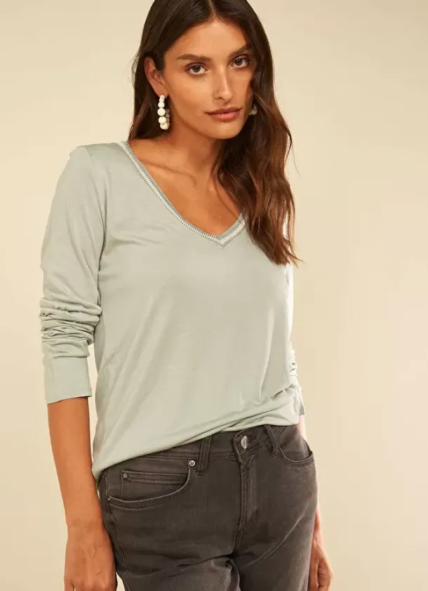 Sud Express T-Shirts|Tee-Shirt Manches Longues Amande Tabilo
