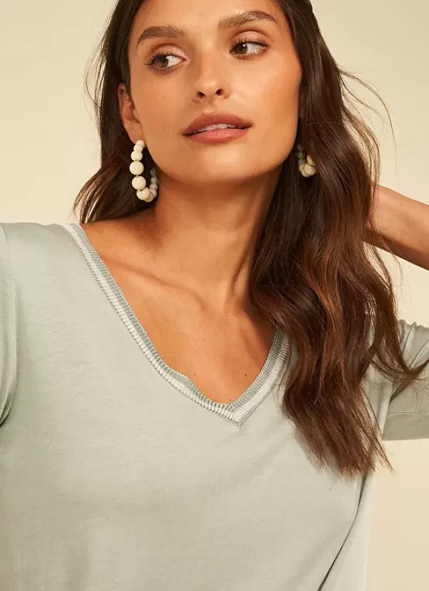 Sud Express T-Shirts|Tee-Shirt Manches Longues Amande Tabilo
