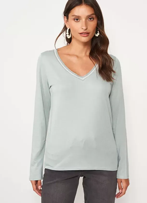 Sud Express T-Shirts|Tee-Shirt Manches Longues Amande Tabilo