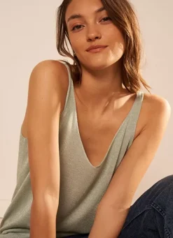 Sud Express Tops & Blouses|Top Details Maille Scintillante Amande Demoiselles