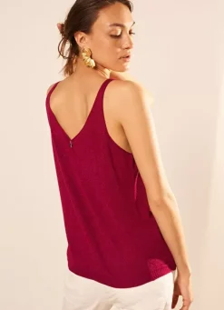Sud Express Tops & Blouses|Top Details Maille Scintillante Framboise Demoiselles