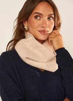 Sud Express Shoes & Accessories|Tour De Cou A Cotes En Cachemire Beige Chine Enorax