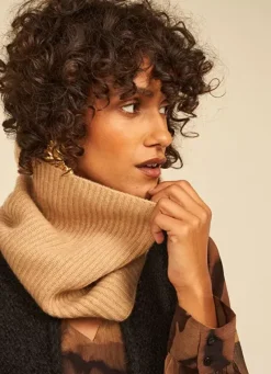 Sud Express Shoes & Accessories|Tour De Cou A Cotes En Cachemire Camel Enorax