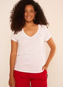 Sud Express T-Shirts|T-Shirt A Col V Blanc Thelma