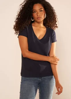 Sud Express T-Shirts|T-Shirt A Col V Marine Thelma