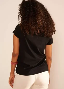 Sud Express T-Shirts|T-Shirt A Col V Noir Thelma