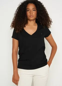 Sud Express T-Shirts|T-Shirt A Col V Noir Thelma