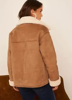 Sud Express Jackets & Coats|Veste Fausse Fourrure Camel Marina