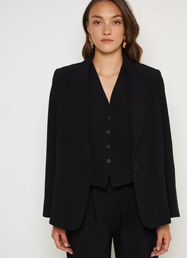 Sud Express Jackets & Coats|Veste Tailleur Noir Vedena