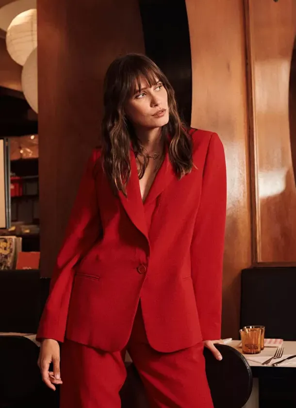 Sud Express Jackets & Coats|Veste Tailleur Rouge Vedena